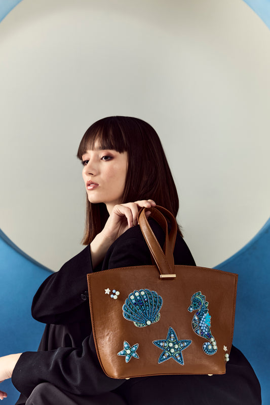 OCEAN ELEGANCE TAN BAG