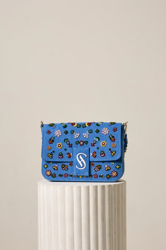 DENIM BLOSSOM BAG