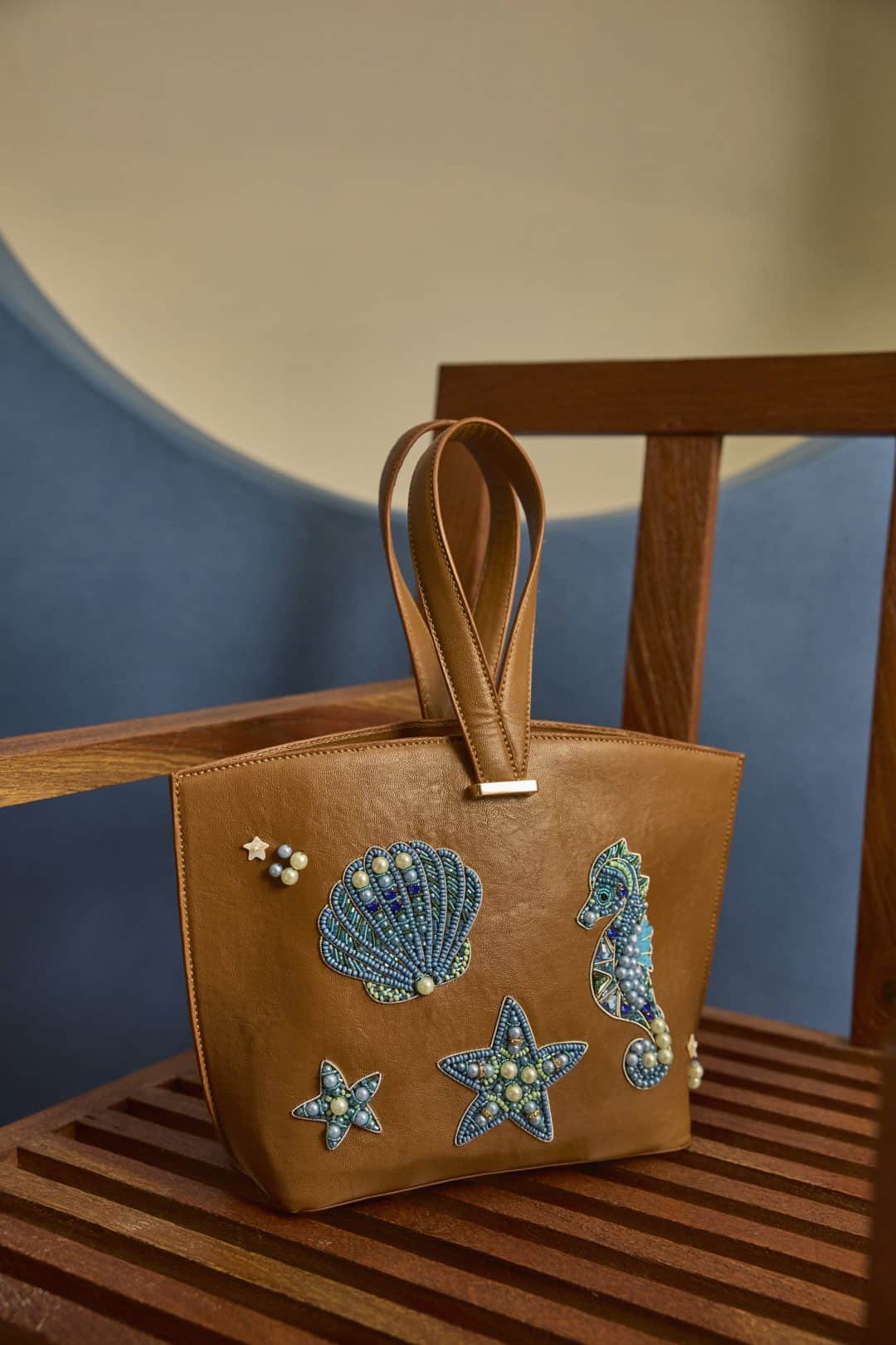 Ocean Elegance Tan Bag-thesashehouse