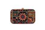 Black Embroidered Clutch Bag